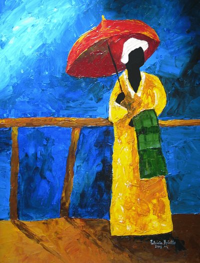 Grünes Karo auf der Promenade, 2008 von Patricia Brintle